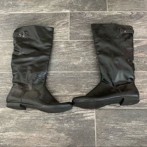 Black Faux Leather Boots